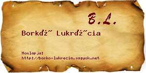 Borkó Lukrécia névjegykártya